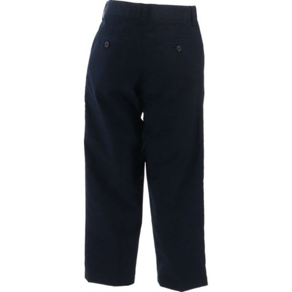 NWT LANDS' END BOY'S IRON KNEE PLEATED CHINO PANTS BLACK 4 - Picture 5 of 11